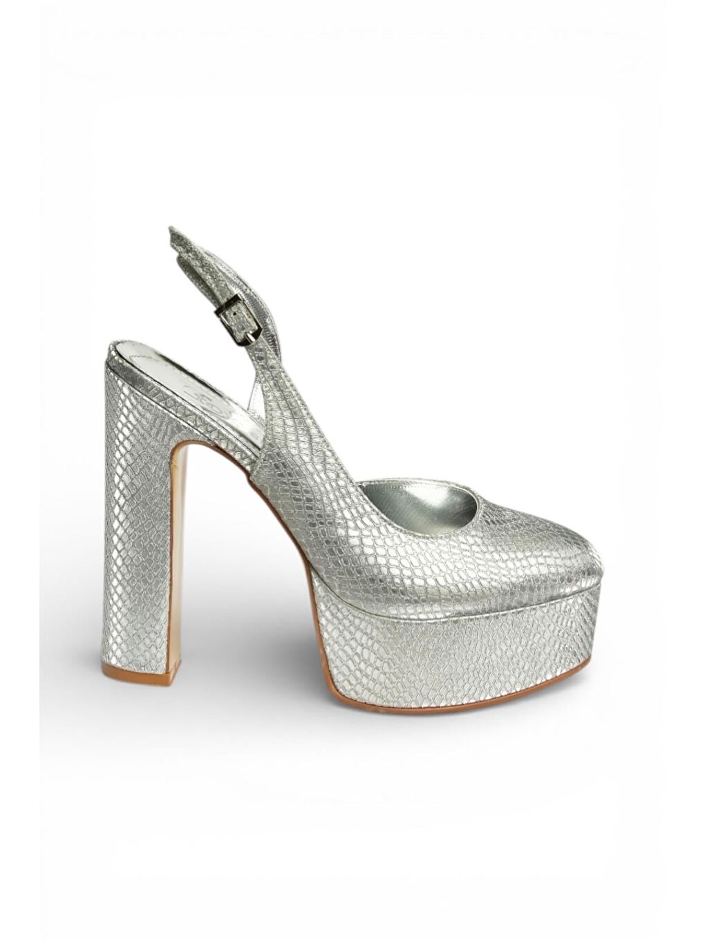 Gri Gümüş Kadın Topuklu Ayakkabı Y246195107-5