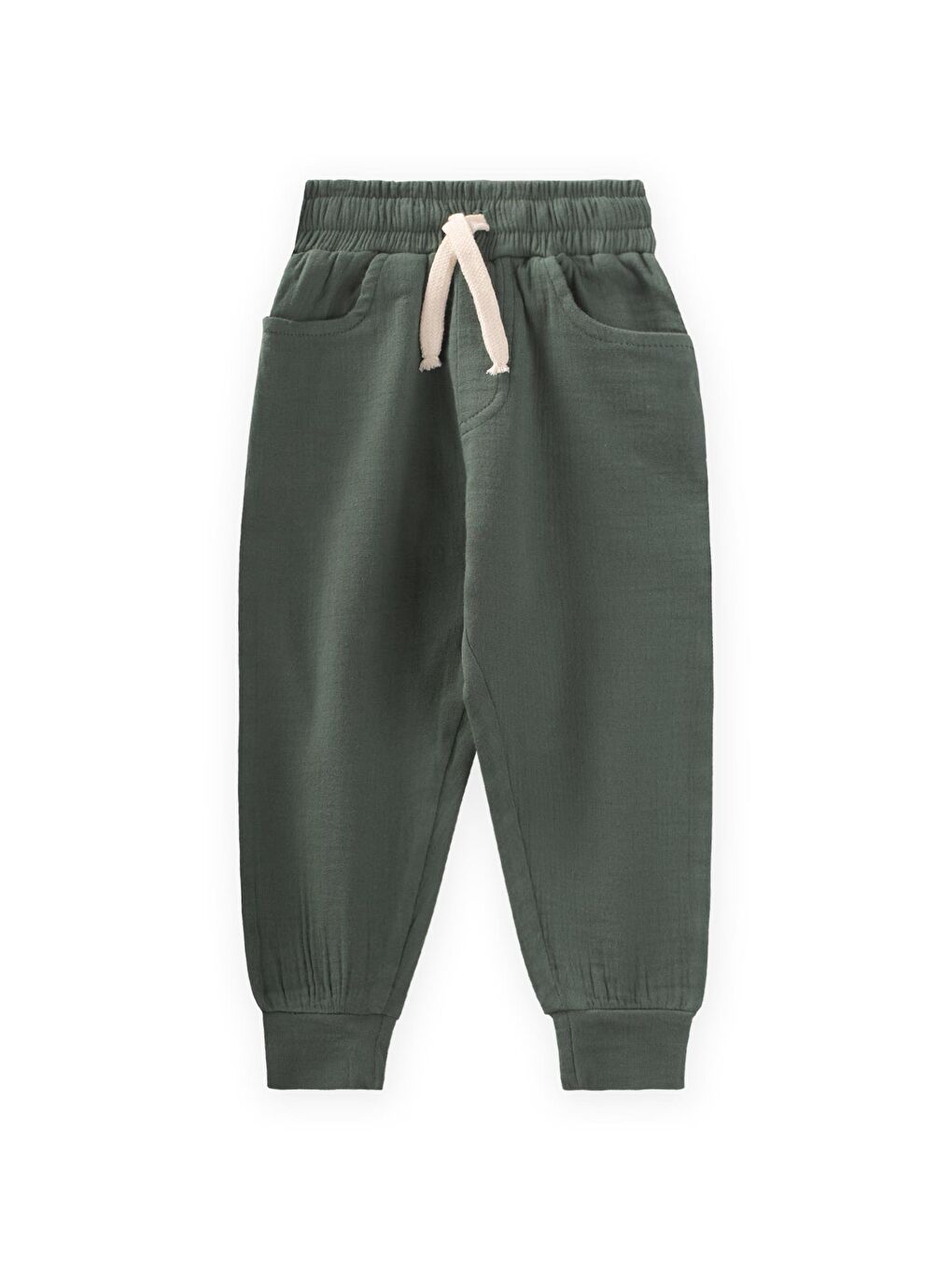 Haki Erkek Çocuk Müslin Jogger Eşofman Altı