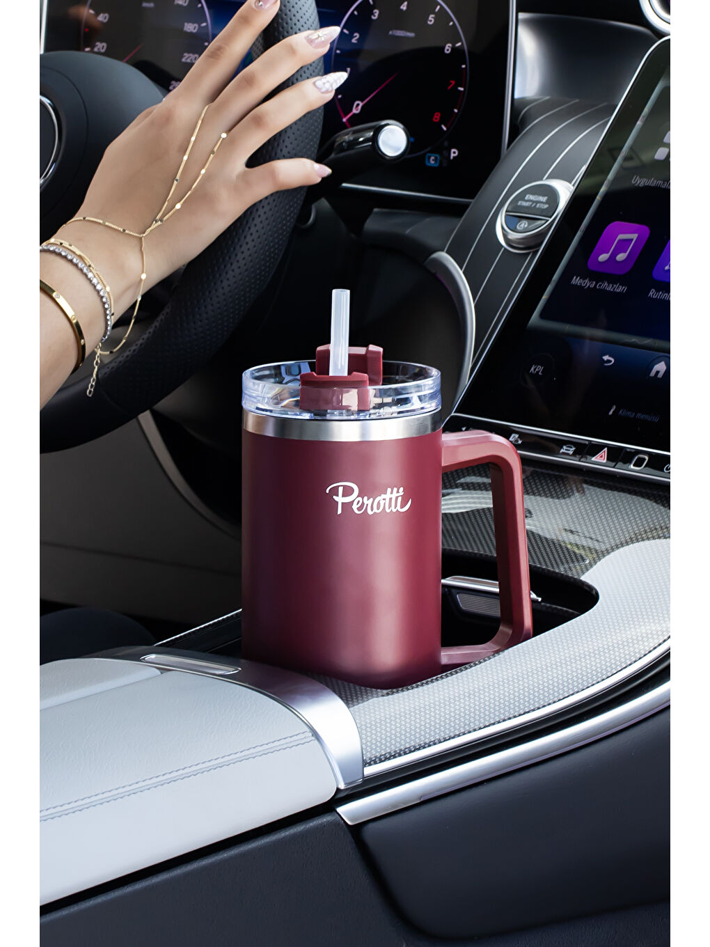 17236-1 Colte V2 Paslanmaz Çelik Sporcu Termos Bardak Matara Kırmızı 1,2 Lt-3