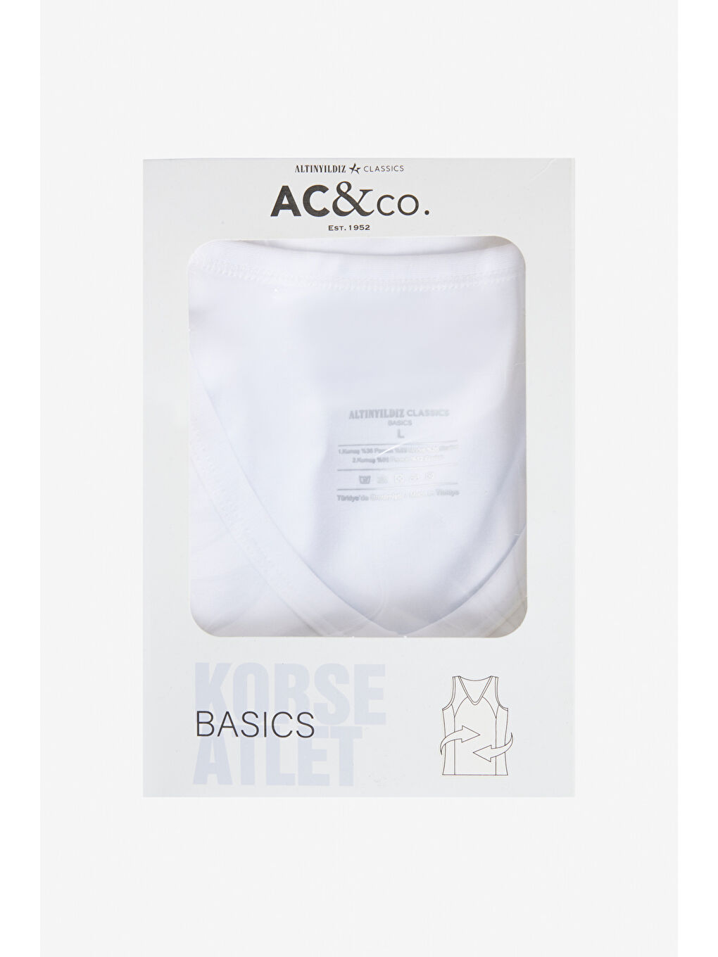 Erkek Beyaz Beyaz Korse Atlet-1