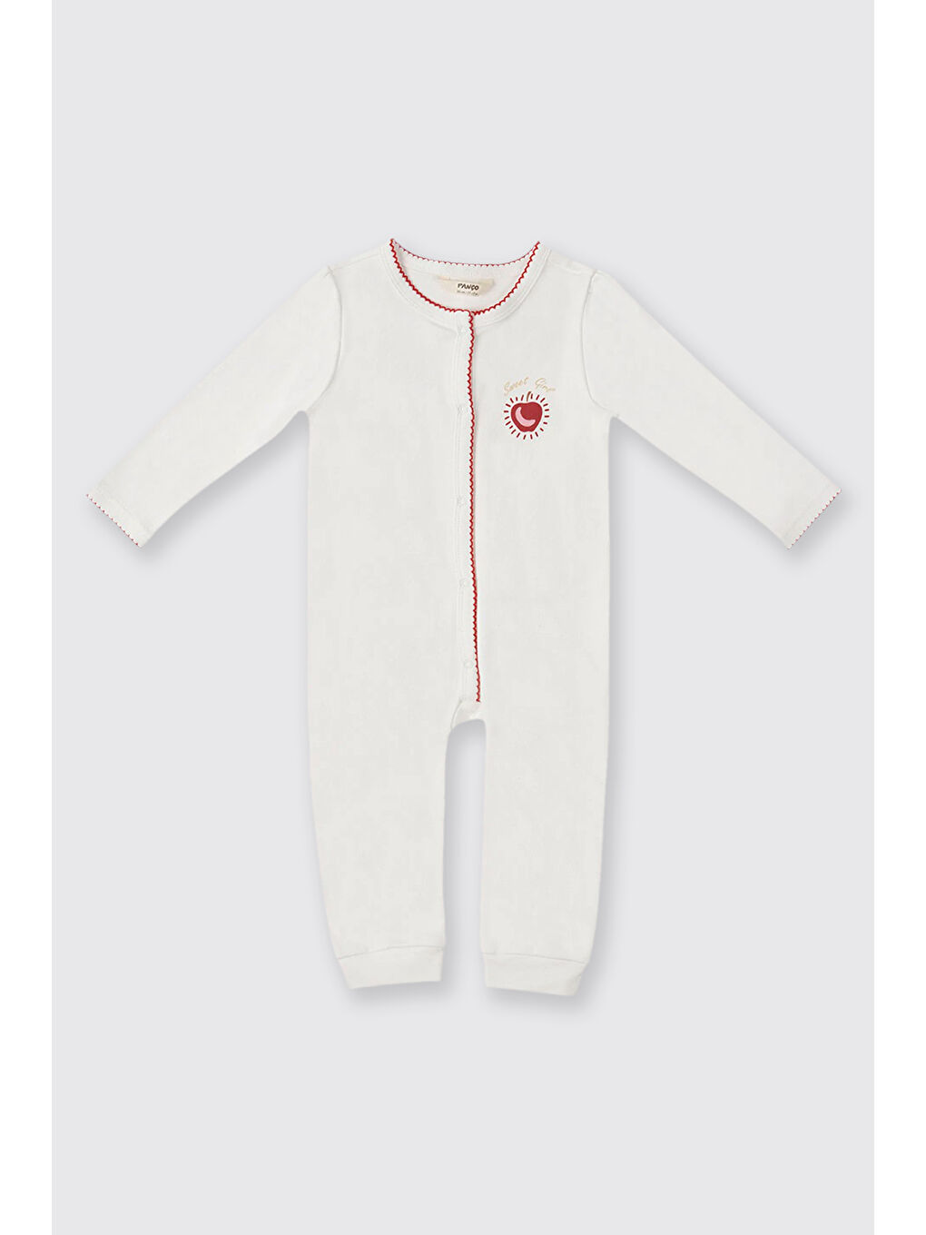 Yenidoğan Baskı Detaylı Ekru Tulum