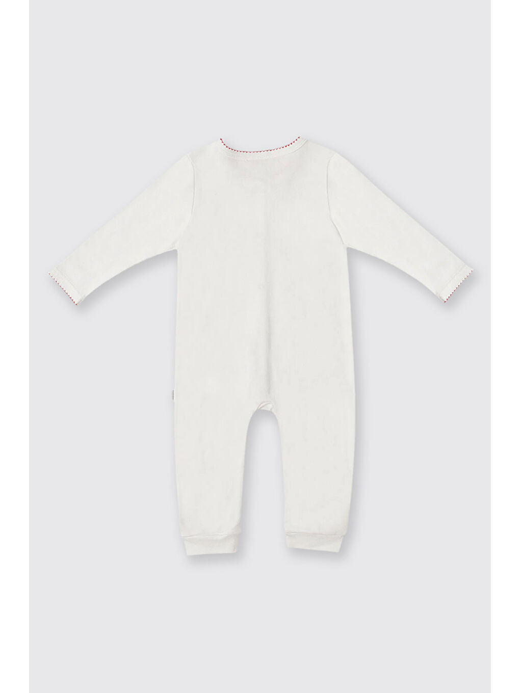 Yenidoğan Baskı Detaylı Ekru Tulum-1