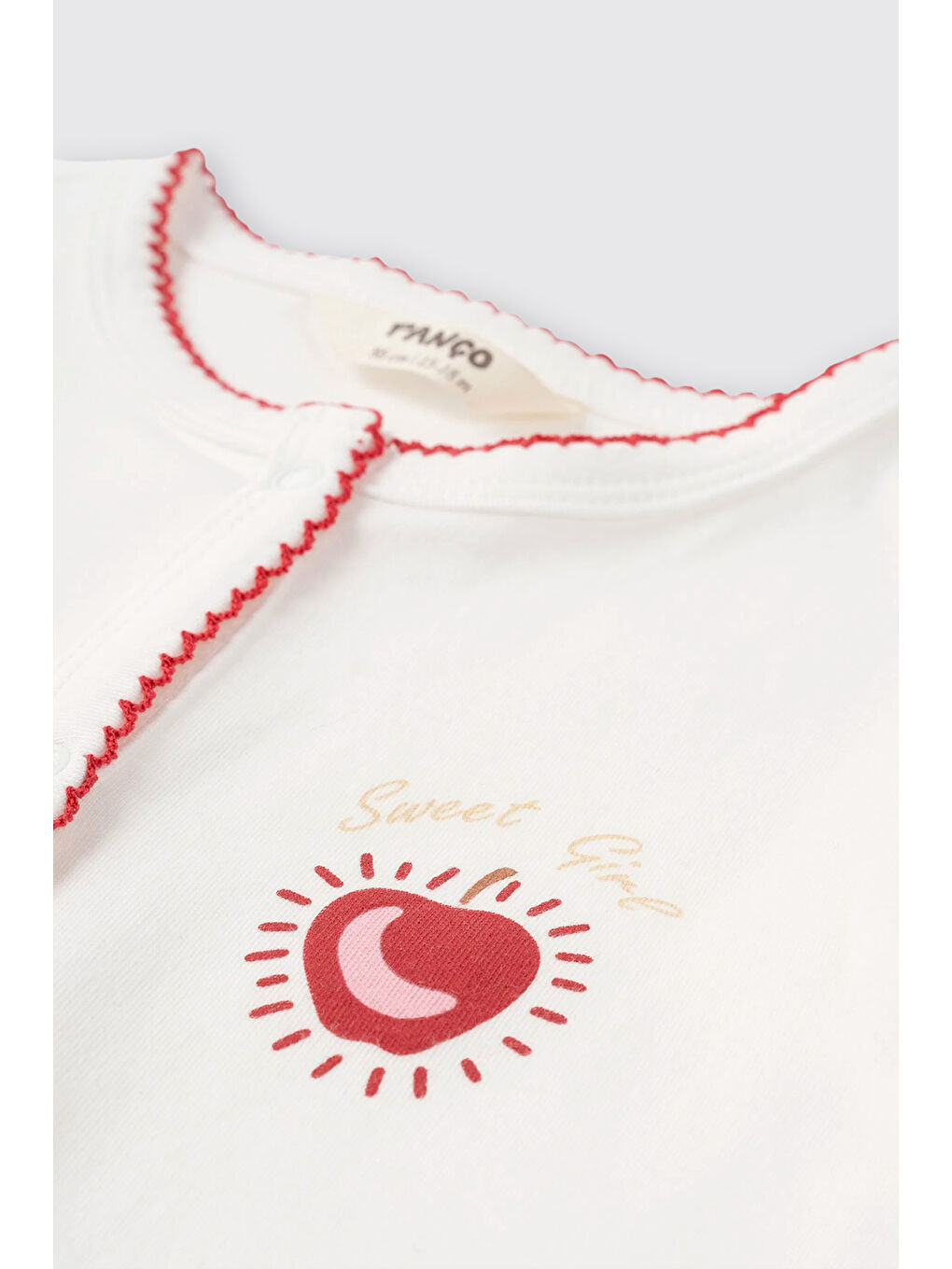 Yenidoğan Baskı Detaylı Ekru Tulum-2