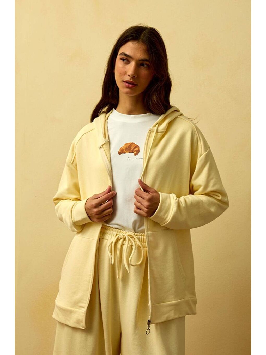 Tereyağ Sarısı 3 İplik Basic Hırka-1