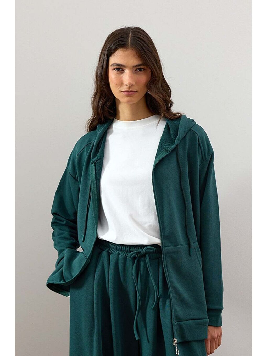 Yeşil Zümrüt 3 İplik Basic Hırka