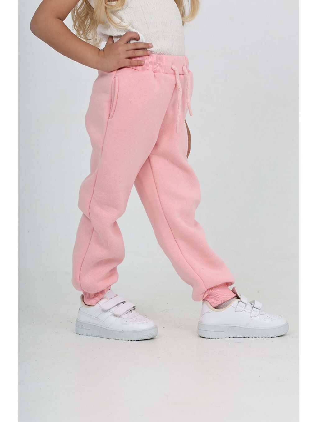 Pembe Kız Çocuk Kabaran Yıldız Baskılı Eşofman Alt-2