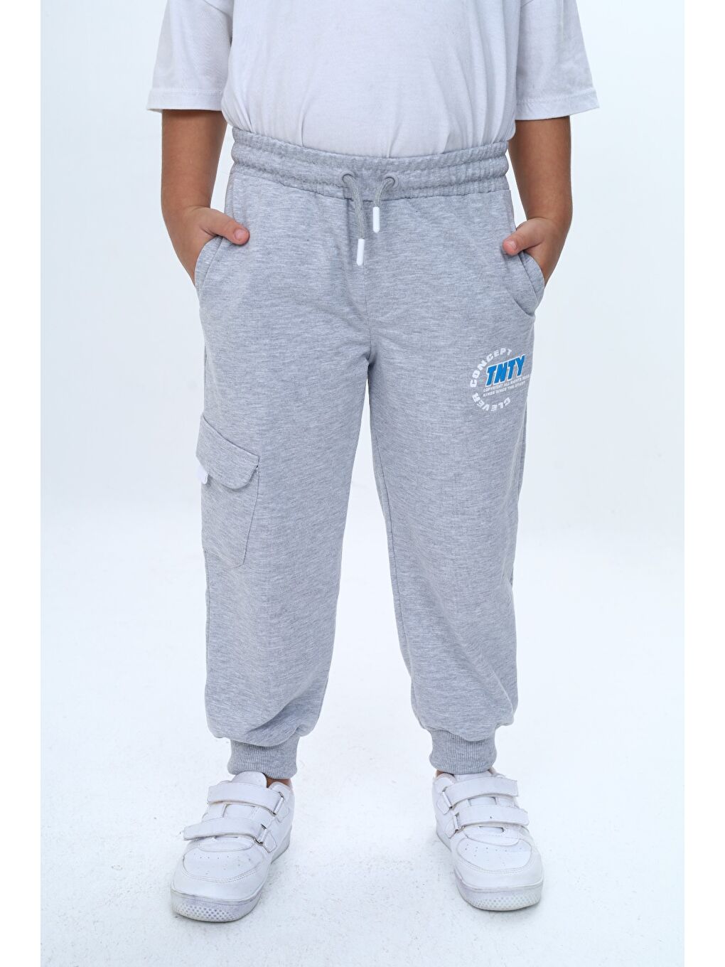 Gri Erkek Çocuk Concept Baskılı Eşofman Alt-1