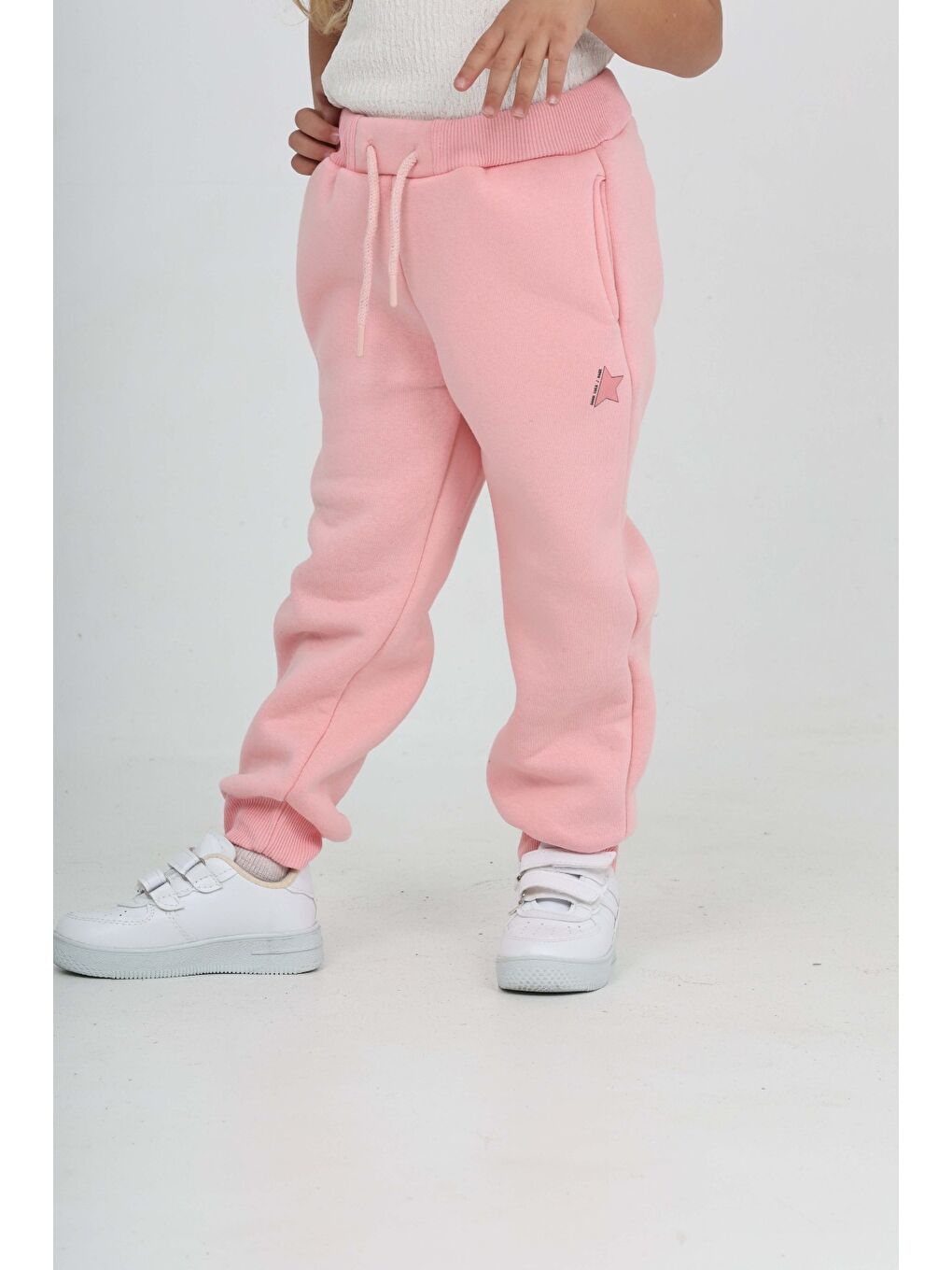 Pembe Kız Çocuk Kabaran Yıldız Baskılı Eşofman Alt-4