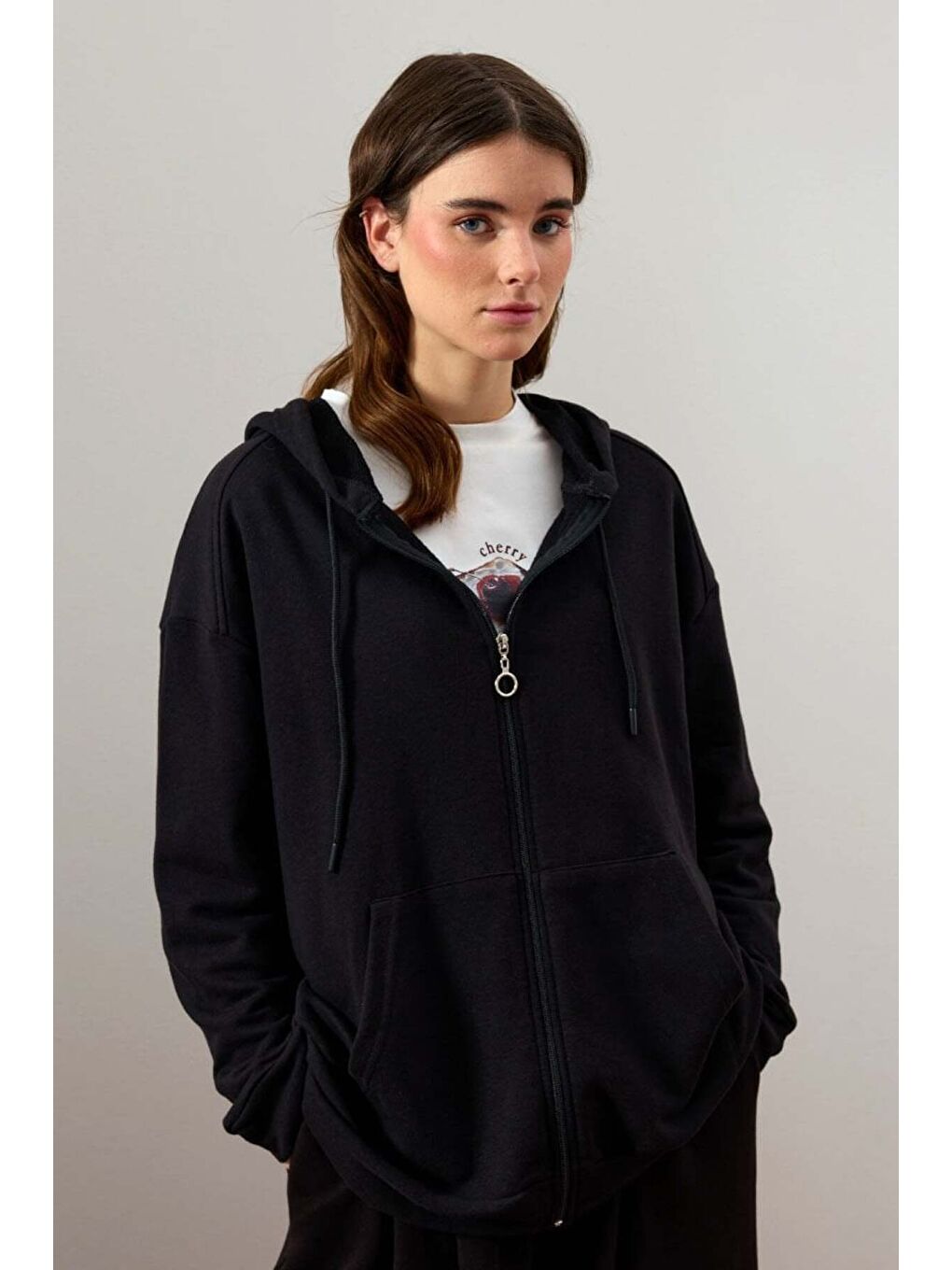 Siyah 3 İplik Basic Hırka-2