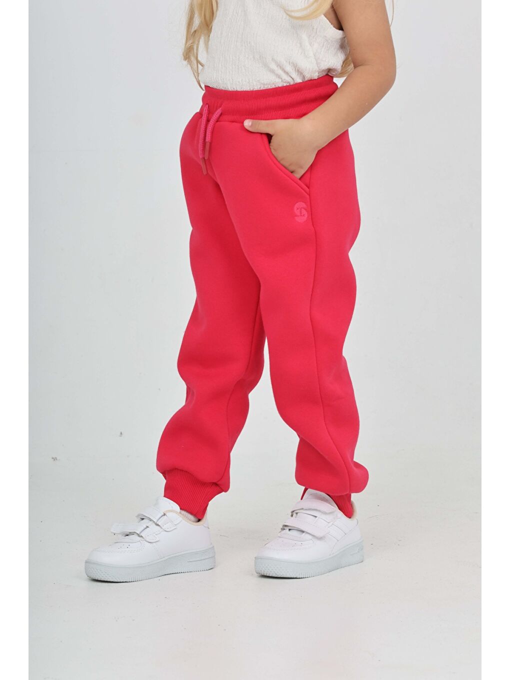 Fuşya Kız Çocuk T Logo Nakışlı Eşofman Alt-2