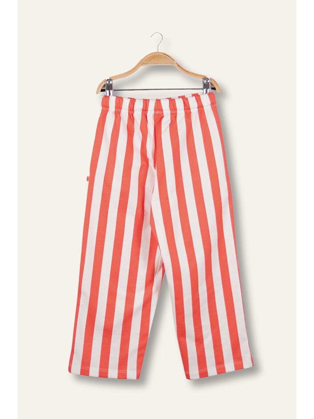 Kırmızı Unısex Çocuk Çizgili Pantolon - Coral Çizgili-1
