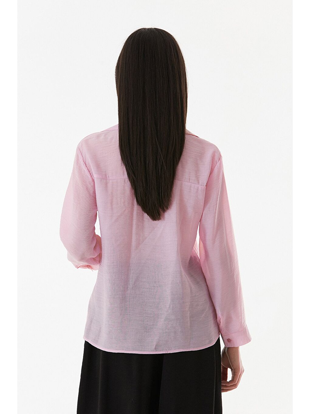 Pembe Basic V Yaka Tek Cepli Gömlek-4