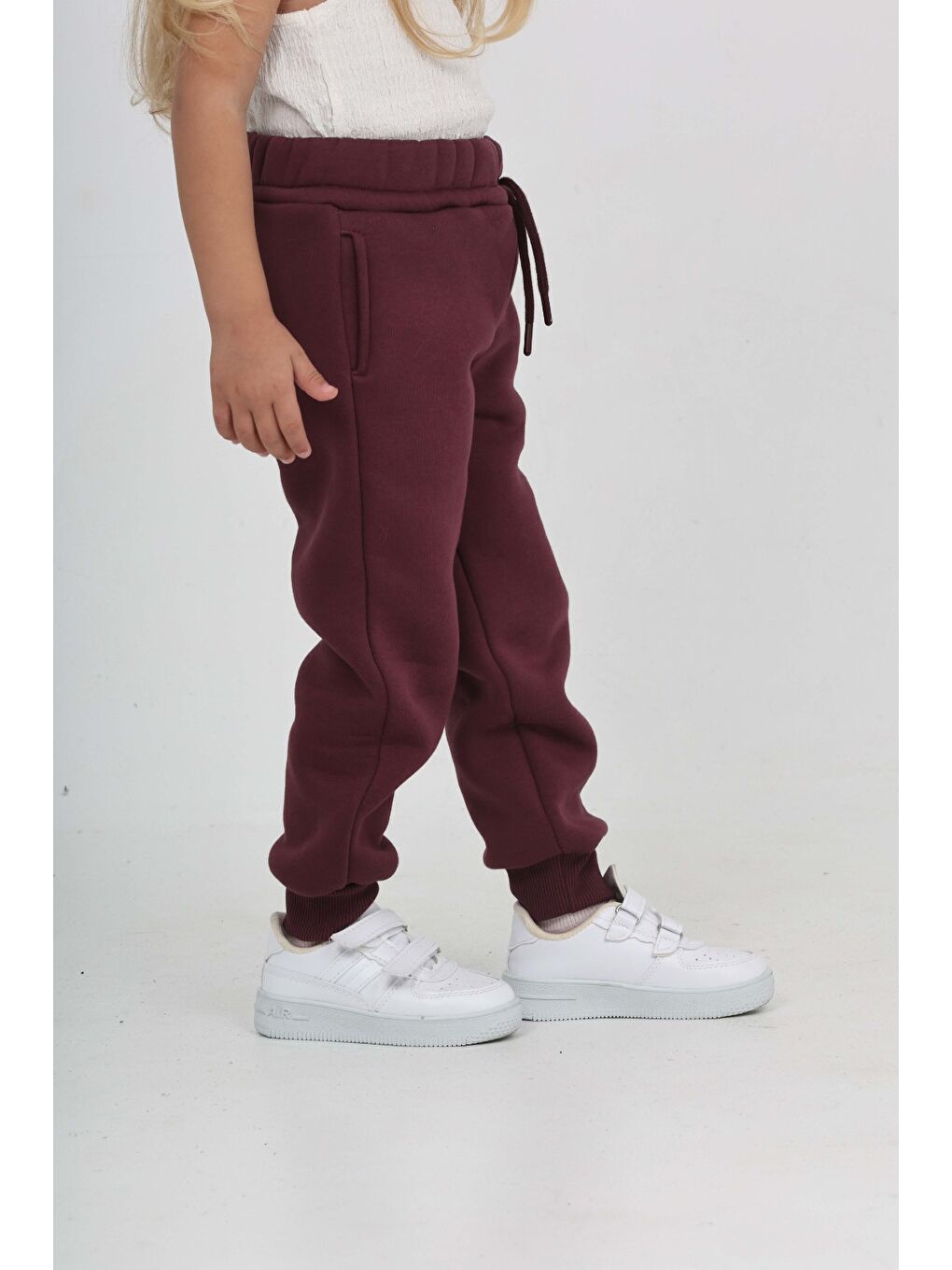 Mor Kız Çocuk Nakış Detaylı Eşofman Alt-2