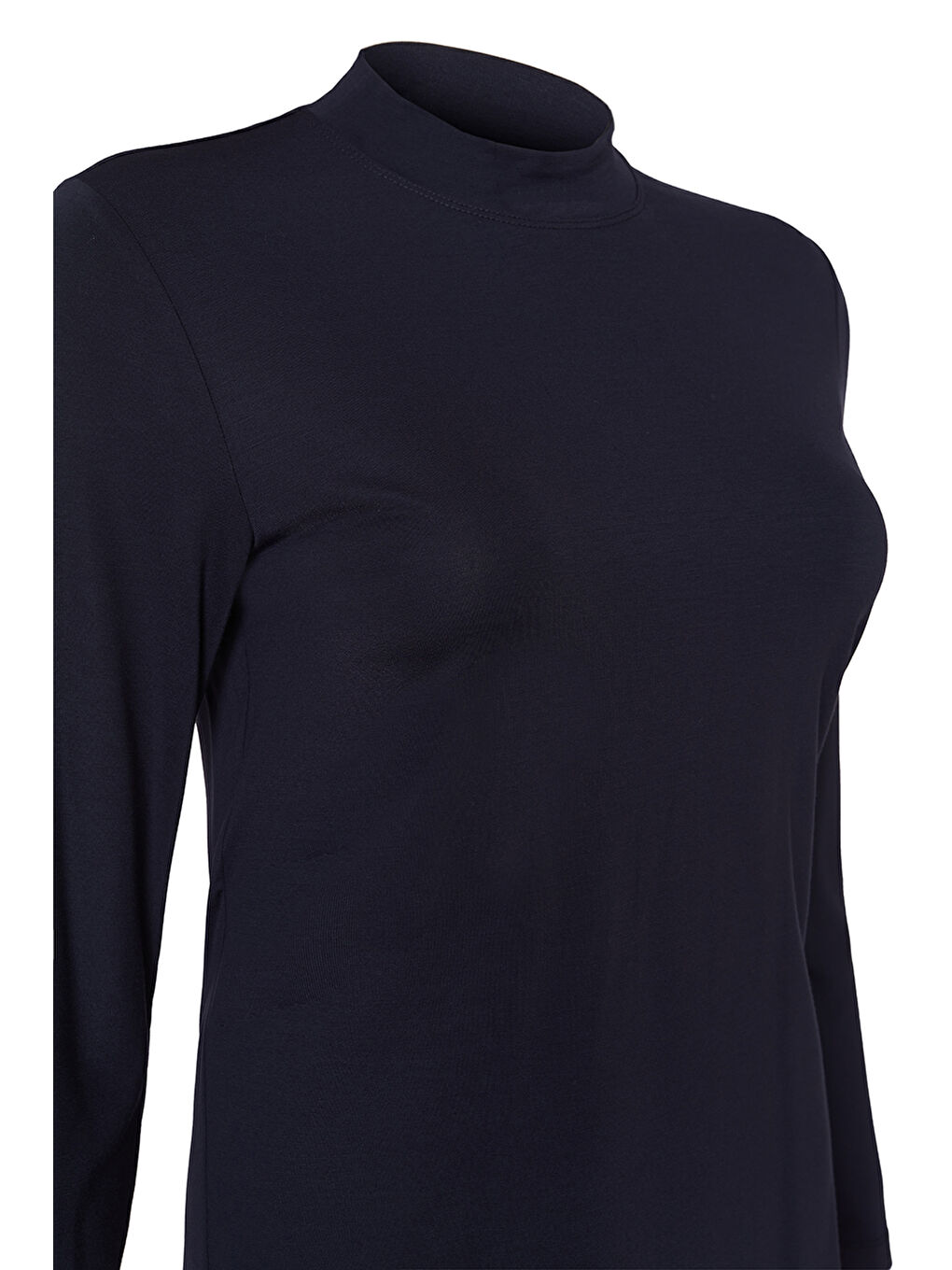 Lacivert Örme Basic Bluz-1