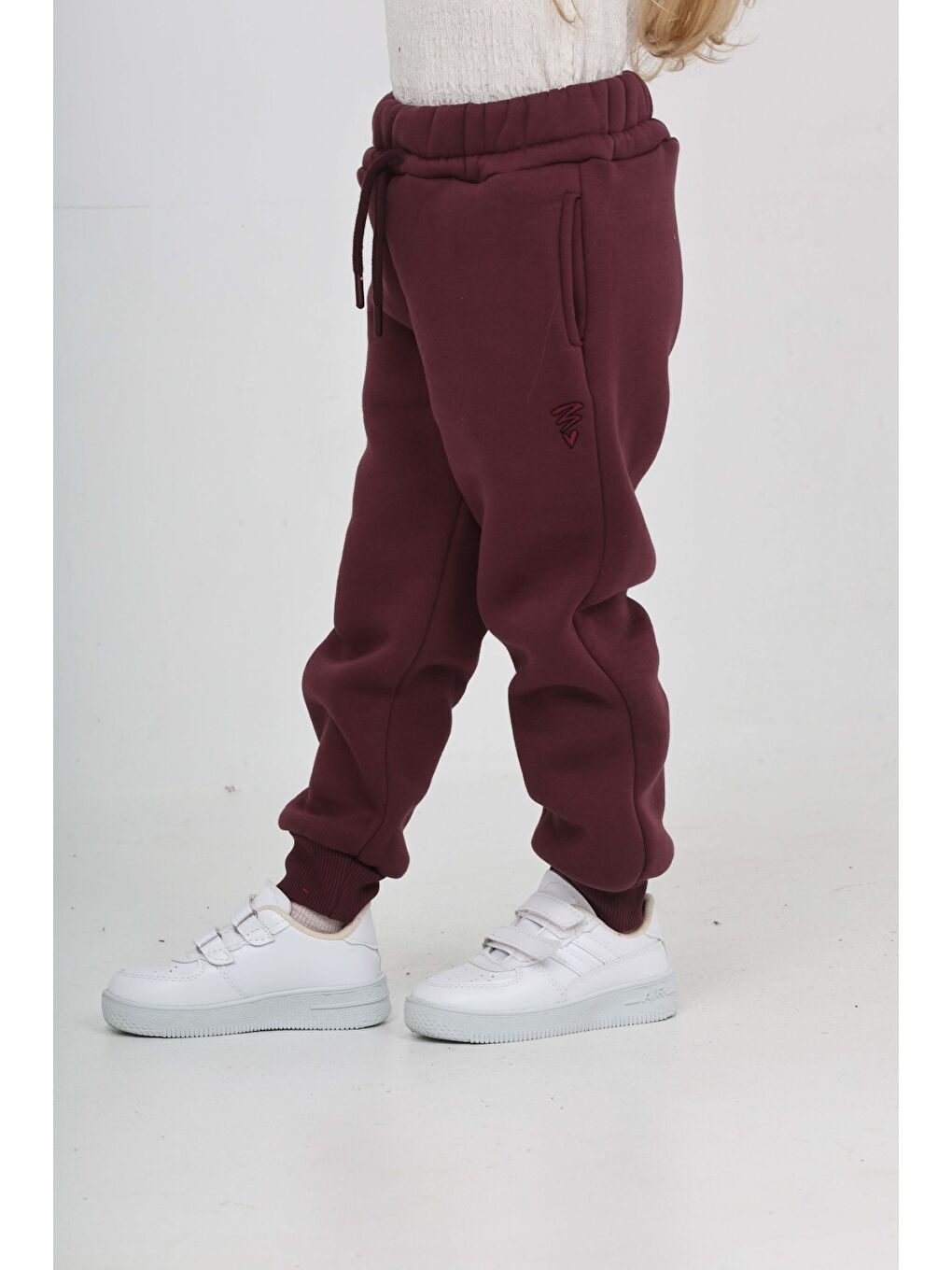 Mor Kız Çocuk Nakış Detaylı Eşofman Alt-4