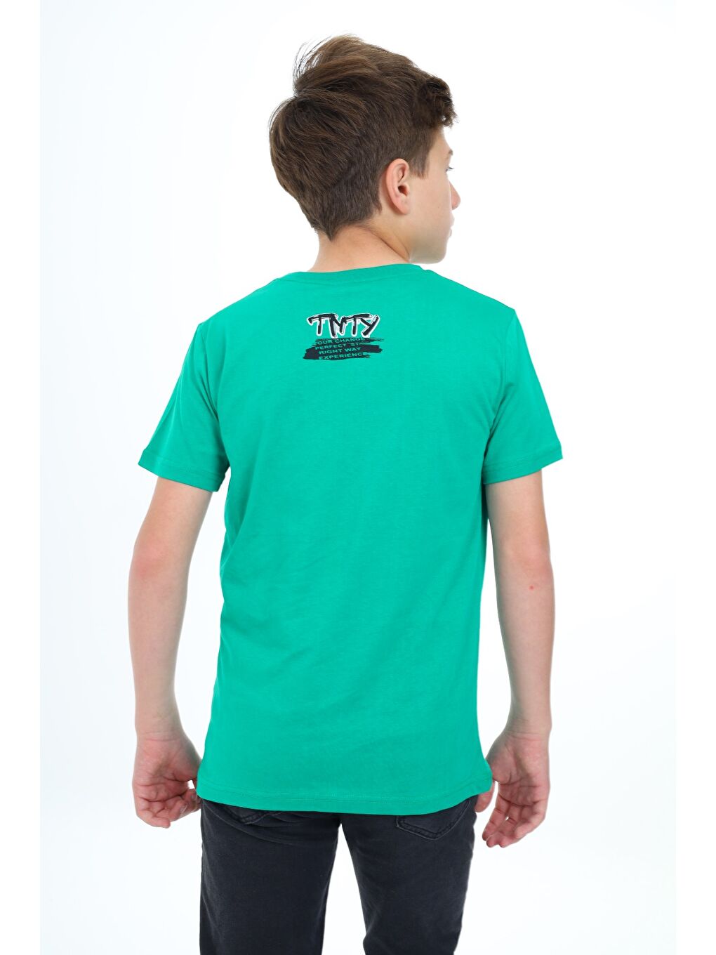Yeşil Erkek Çocuk Baskılı Tişört-2