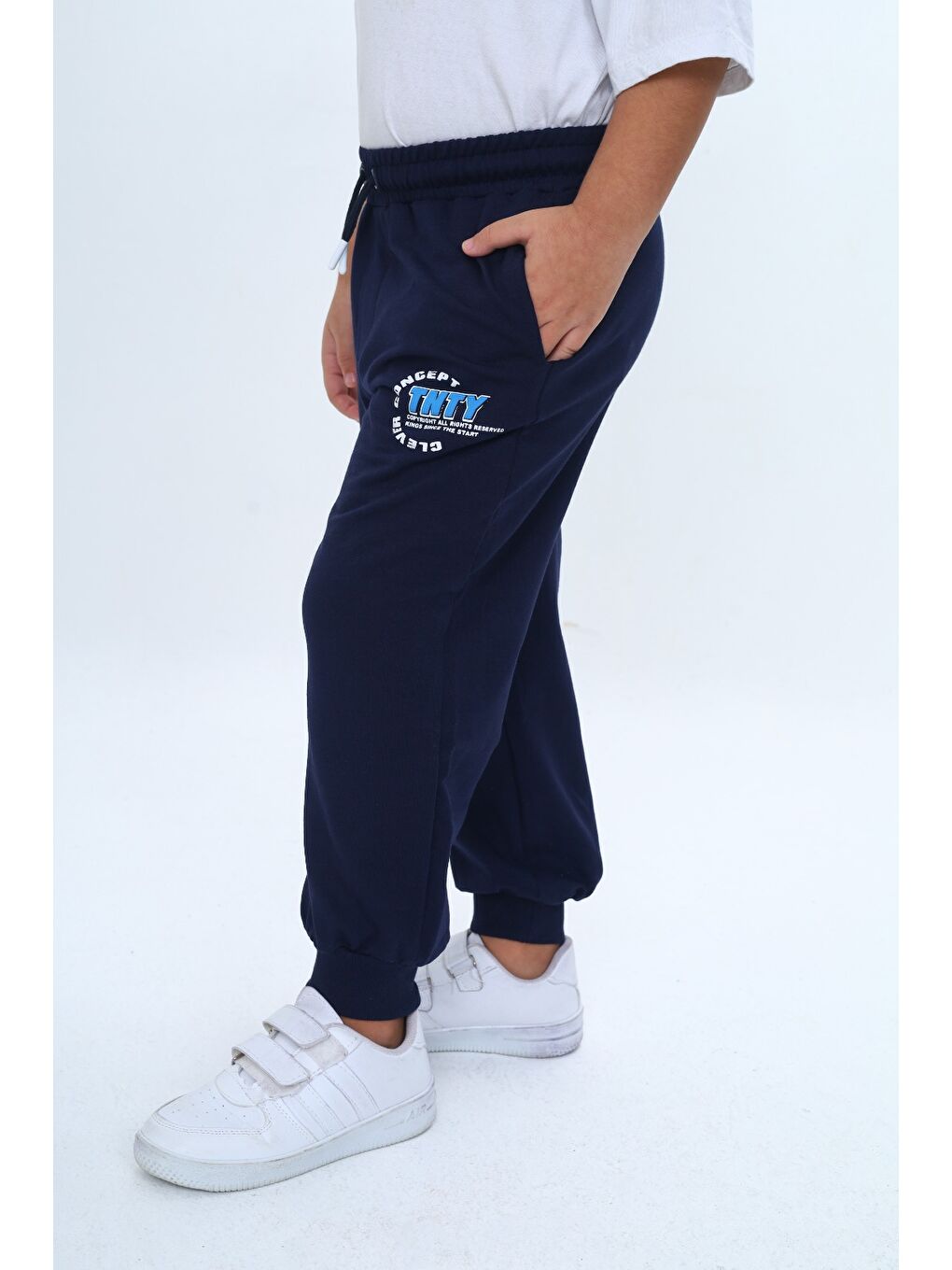 Lacivert Erkek Çocuk Concept Baskılı Eşofman Alt-4