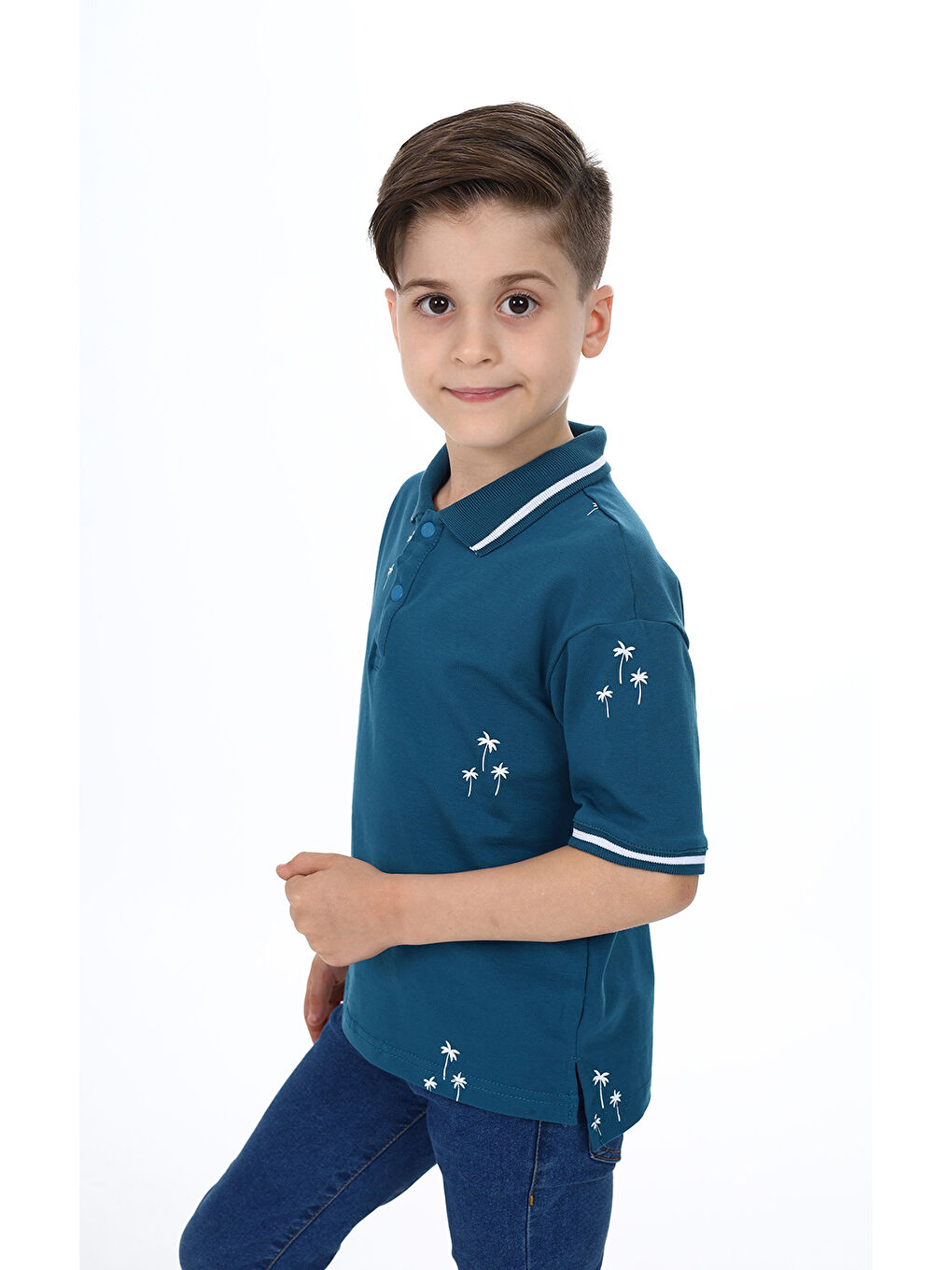 Petrol Erkek Çocuk Baskılı Tişört-2