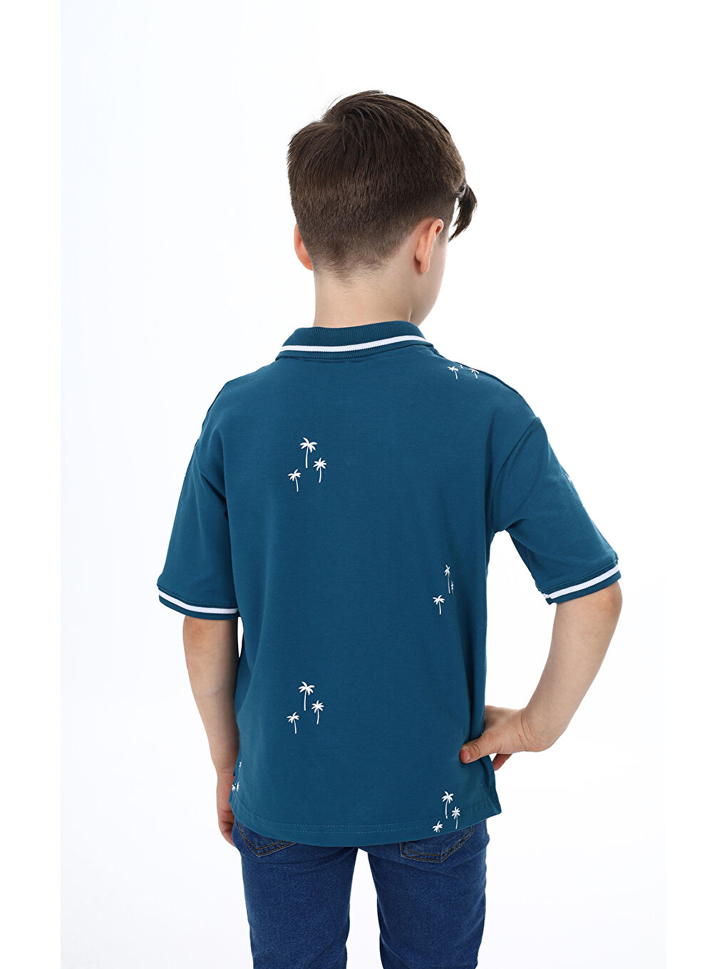 Petrol Erkek Çocuk Baskılı Tişört-3