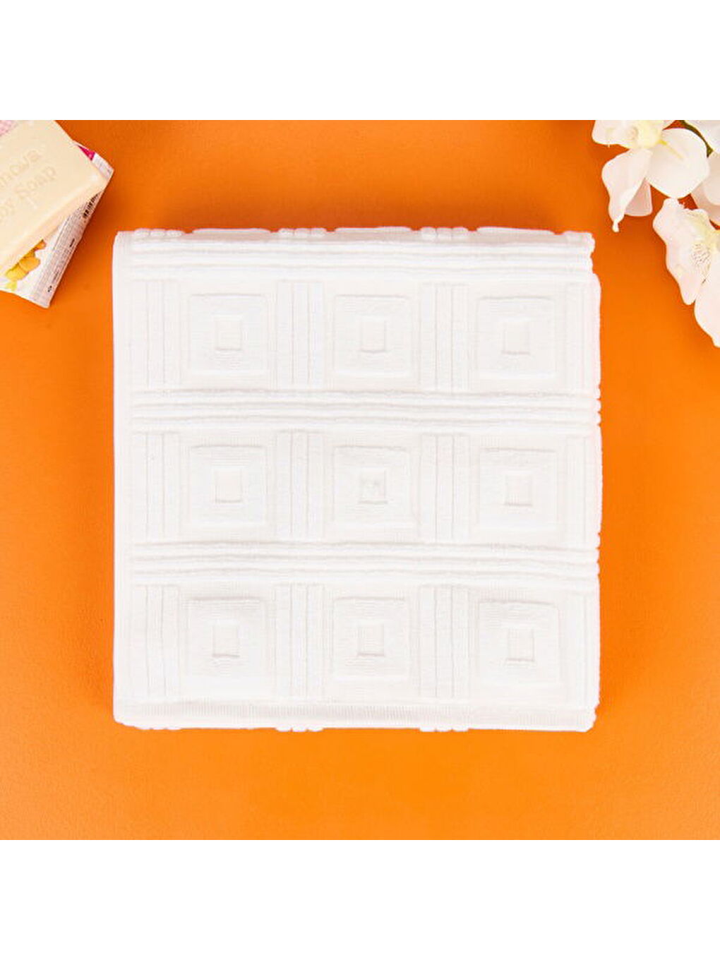 Evidea Soft Premium Kybele Ayak Havlusu - Beyaz - 50x80 cm