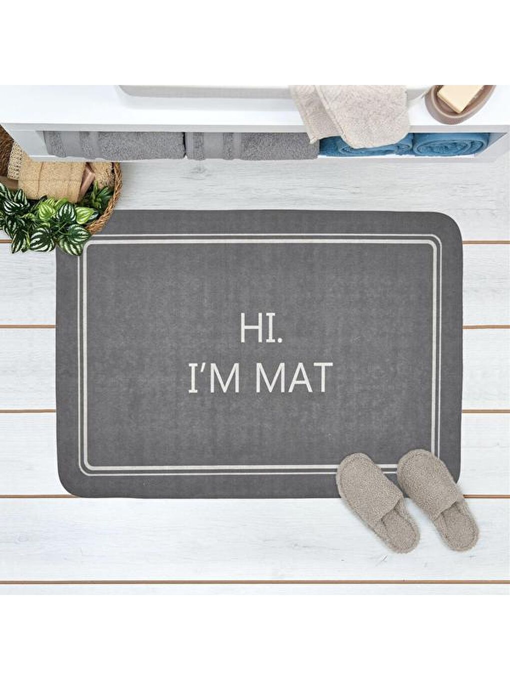 Soft Mat Sihirli Banyo Paspası - Antrasit - 50x70 cm