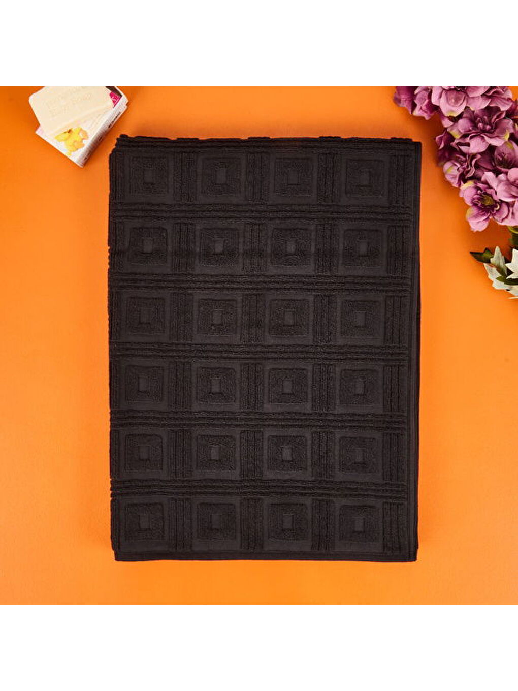 Evidea Soft Premium Kybele Banyo Havlusu - Siyah - 68x137 cm