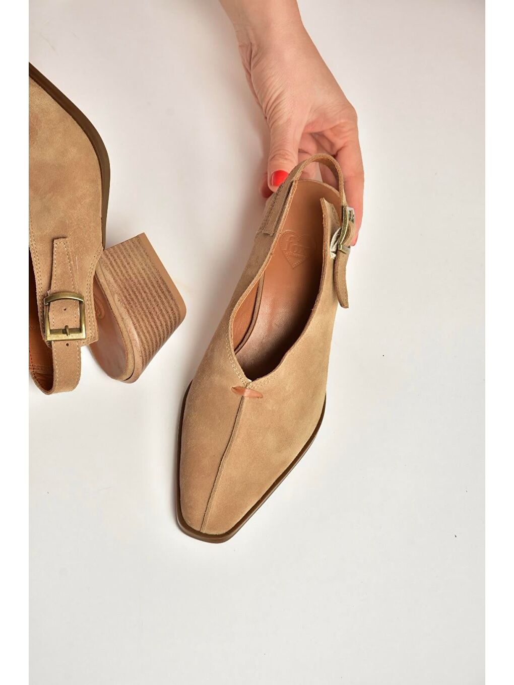 Bej Vizon Kadın Topuklu Ayakkabı Y654307302-4