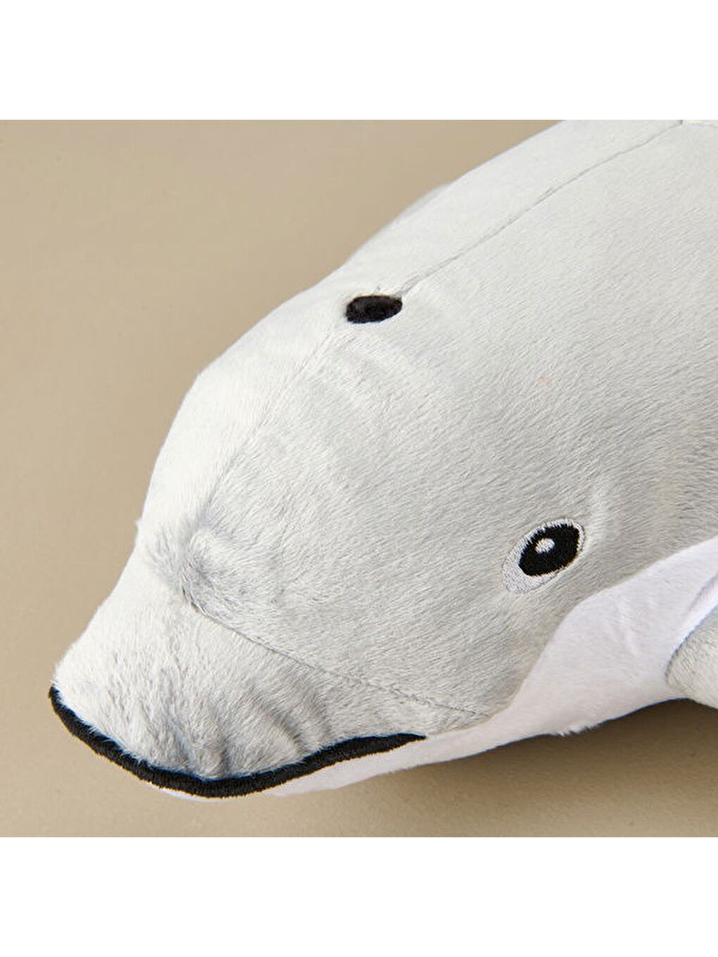 Soft Yunus Balığı Figürlü Yastık - Gri - 45x20 cm-1