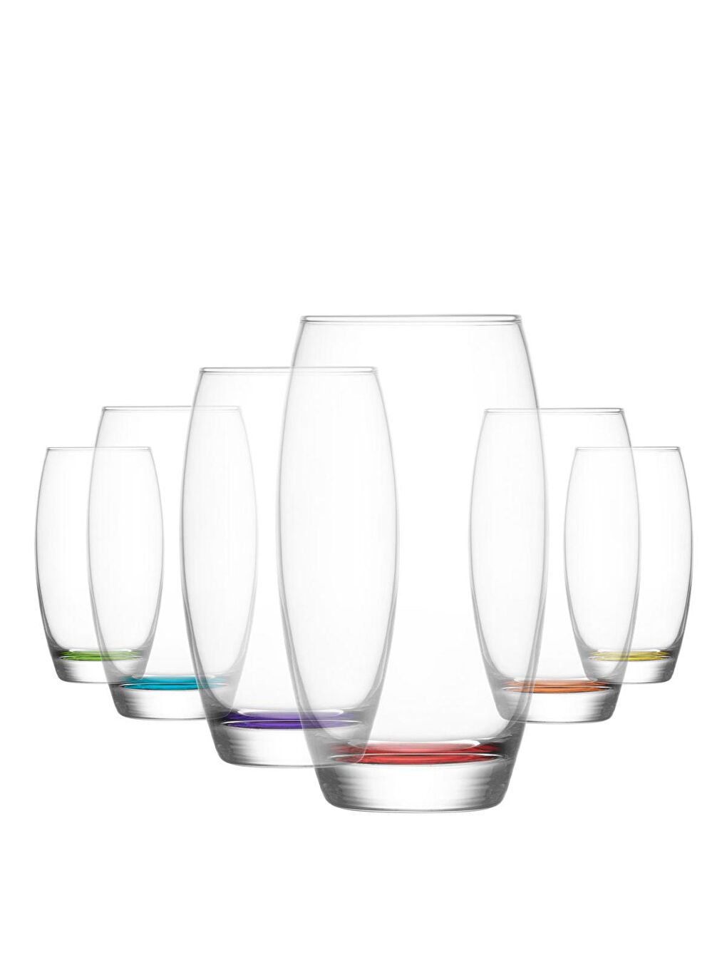 Renksiz Empire Renkli Tabanlı 6'lı Meşrubat Bardağı