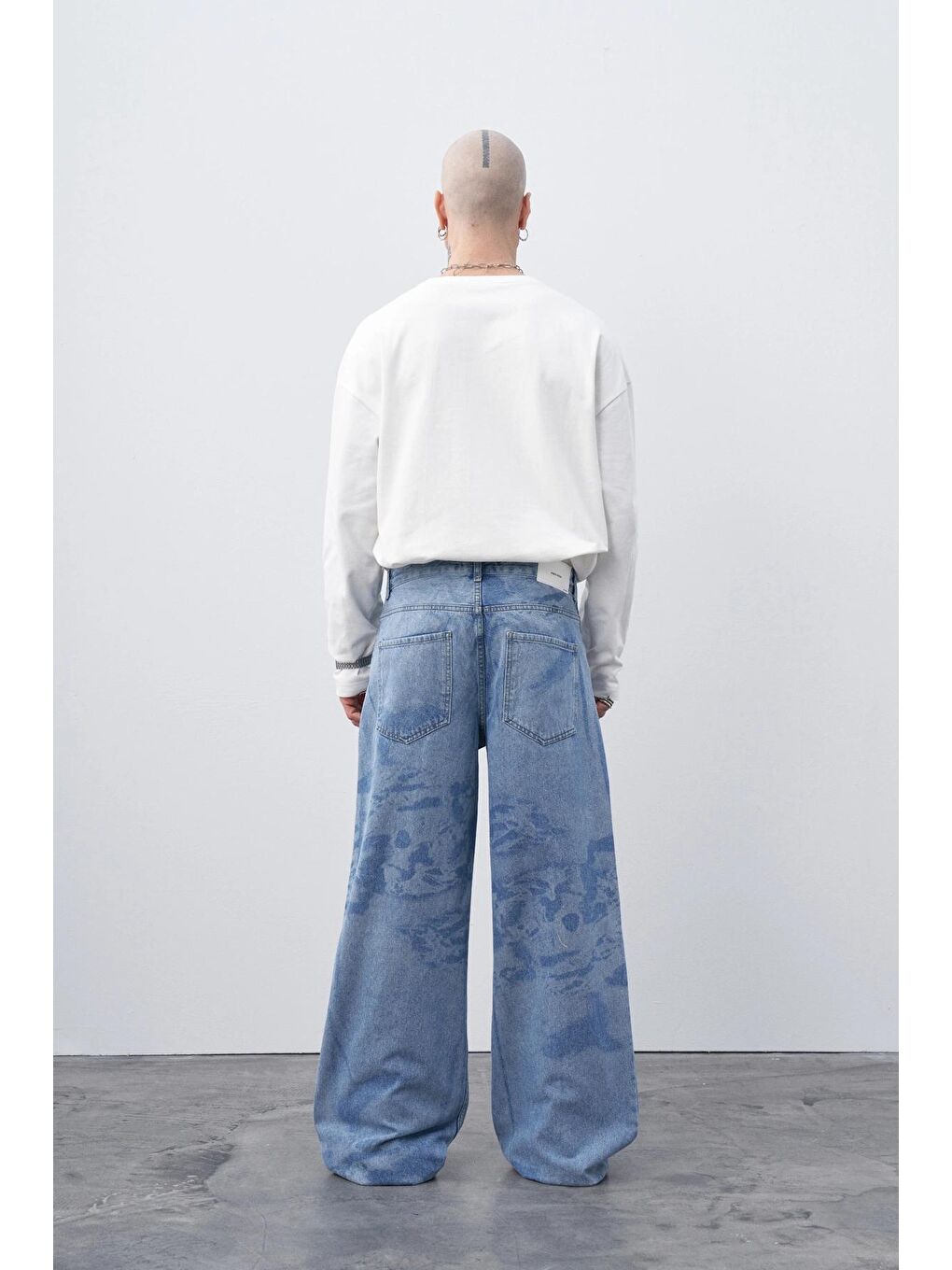 Vamosclo Mavi Lazer Baskılı Baggy Jean - 2