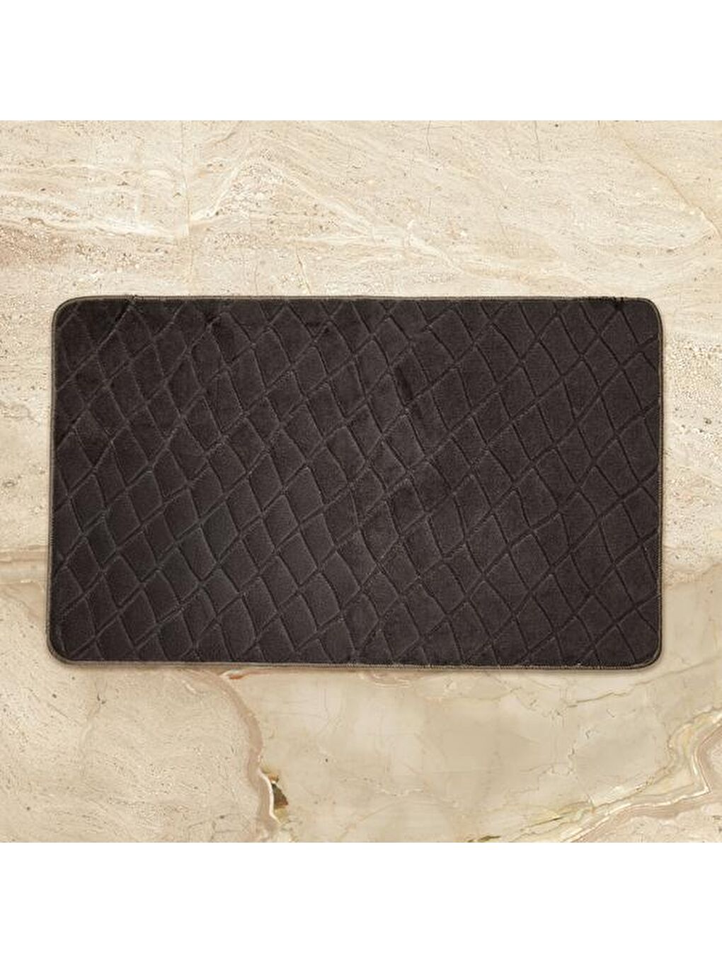 Soft Holly 2'li Banyo Paspası - Antrasit - 60x100 cm + 50x60 cm-4