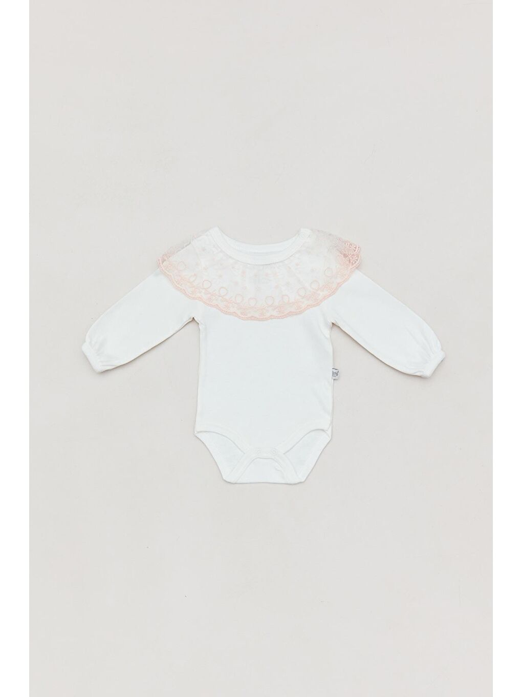 Ekru Güpürlü Kız Çocuk Zıbın