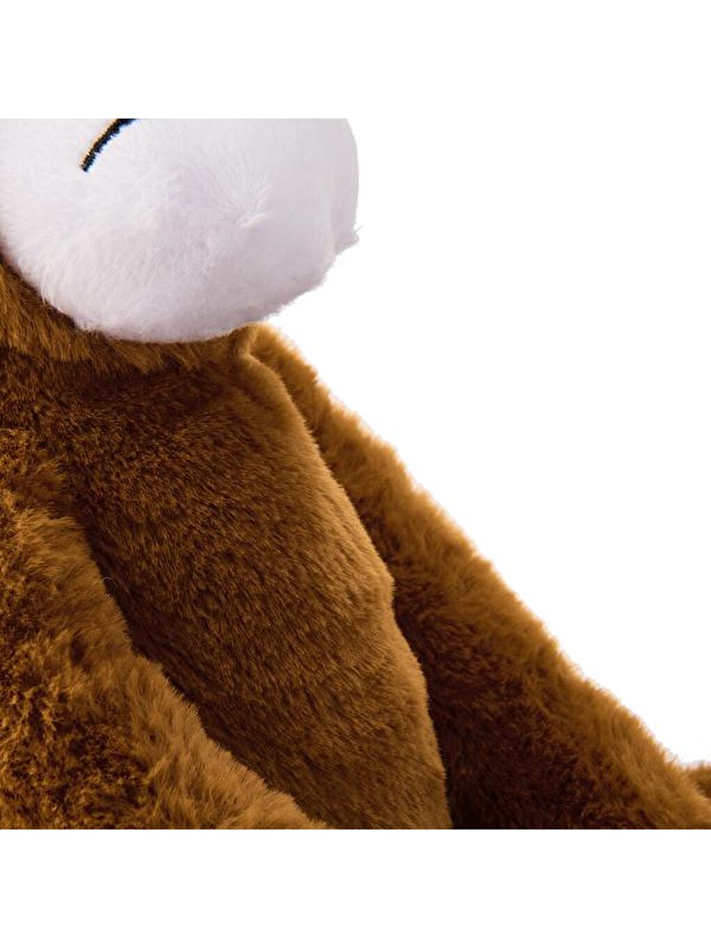 Soft Cırtcırtlı Maymun Figürlü Yastık - Kahverengi - 90x15 cm-3