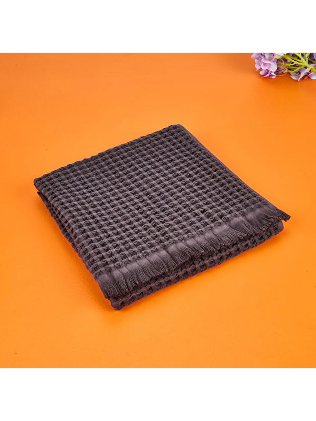 Evidea Soft Waffle Saç Havlusu - Antrasit - 50x70 cm - 1