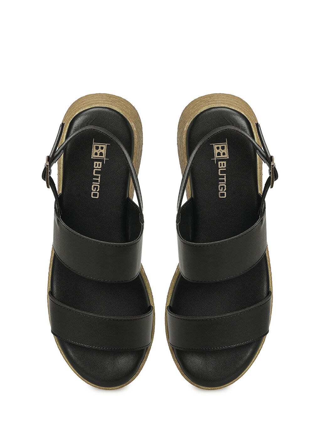 26S-384 6FX Siyah Kadın Dolgu Topuk Sandalet-3