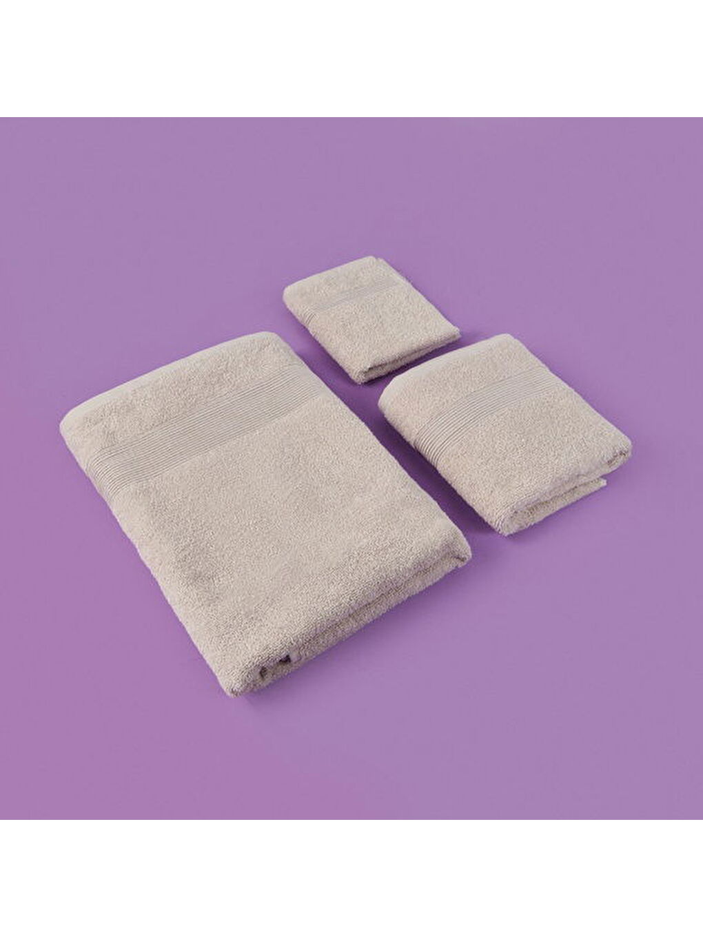 Soft 3'lü Havlu Seti - Gri-1