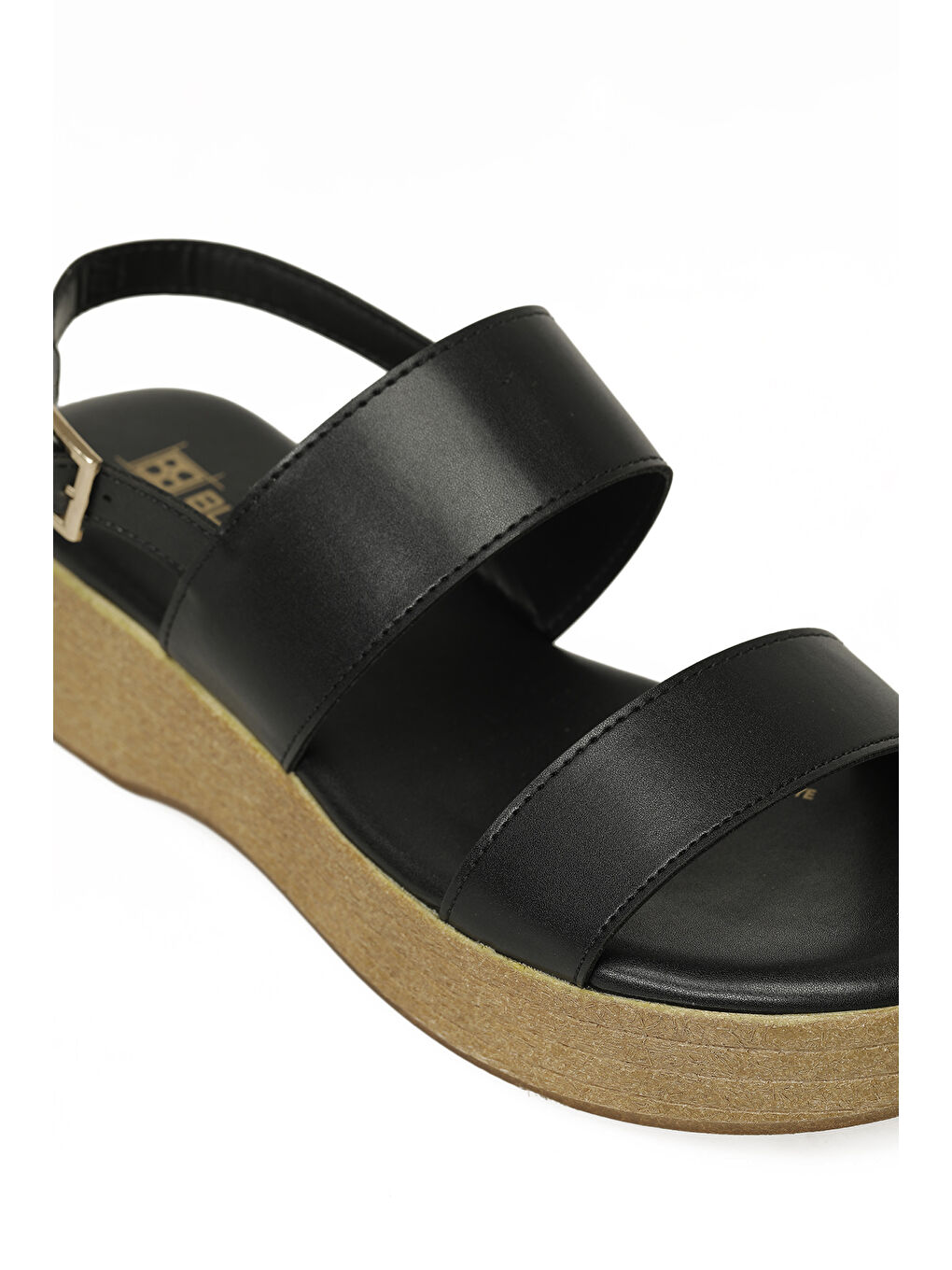 26S-384 6FX Siyah Kadın Dolgu Topuk Sandalet-6