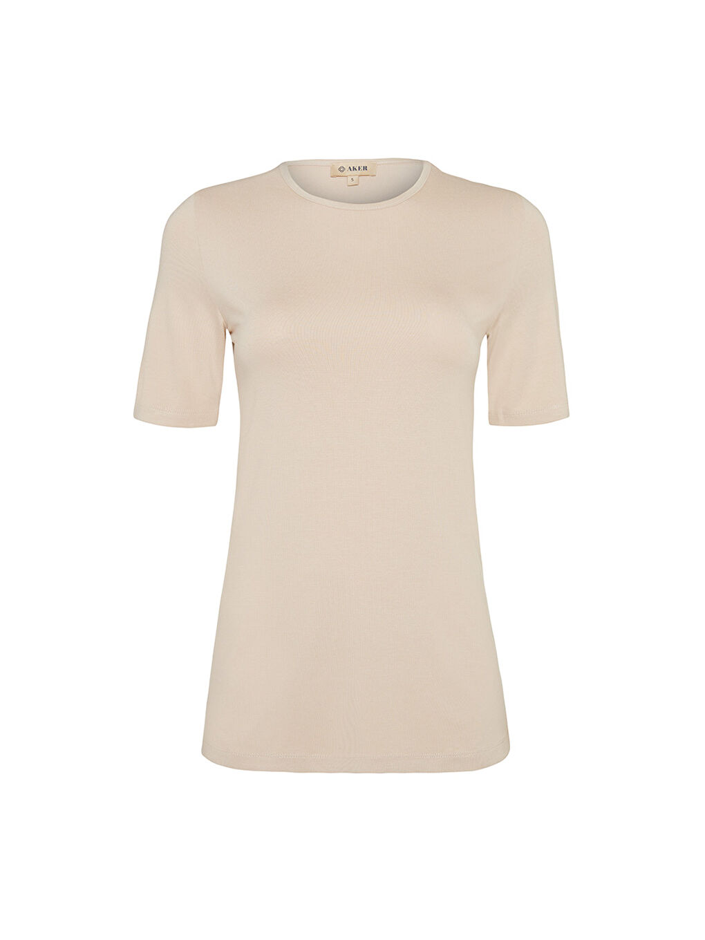 Ekru Kısa Kollu Bisiklet Yaka Body