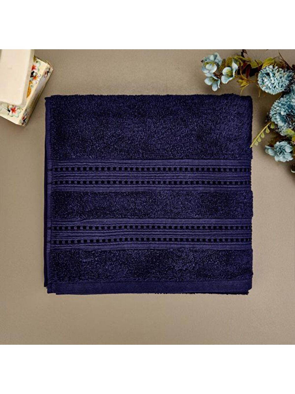 Soft Lapa Yüz Havlusu - Lacivert - 50x90 cm