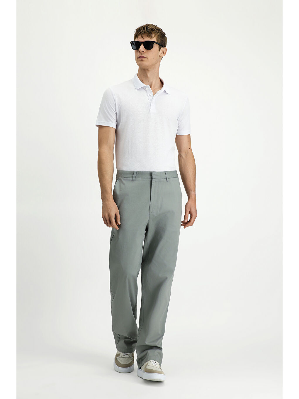 Gri Regular Fit Elastanlı Kanvas / Chino Pantolon