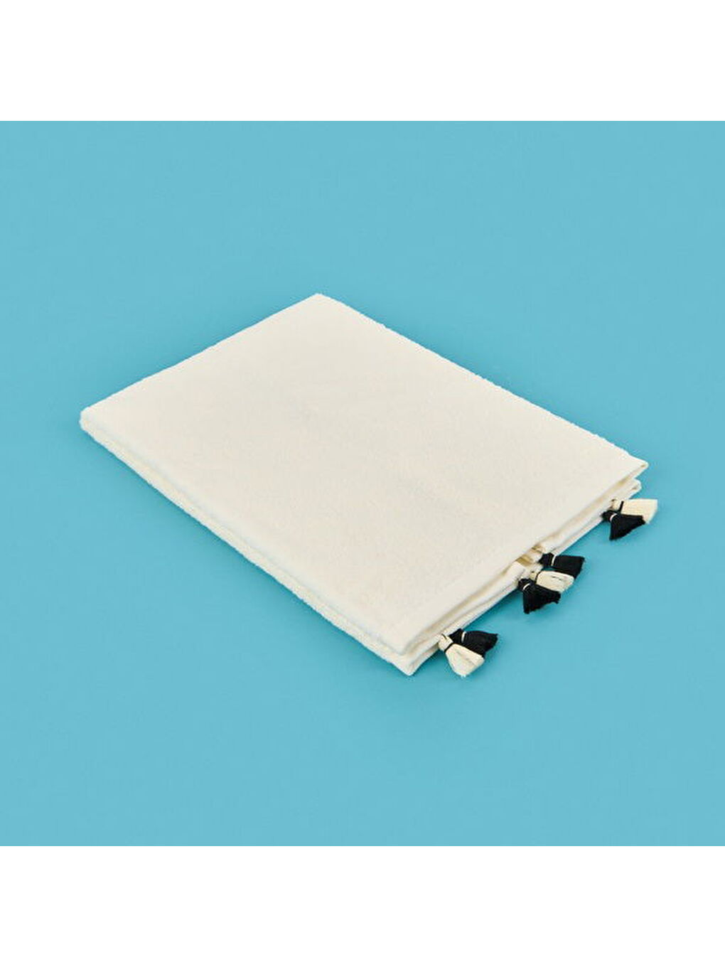 Soft Thea Püsküllü Yüz Havlusu - Beyaz - 50x70 cm-3