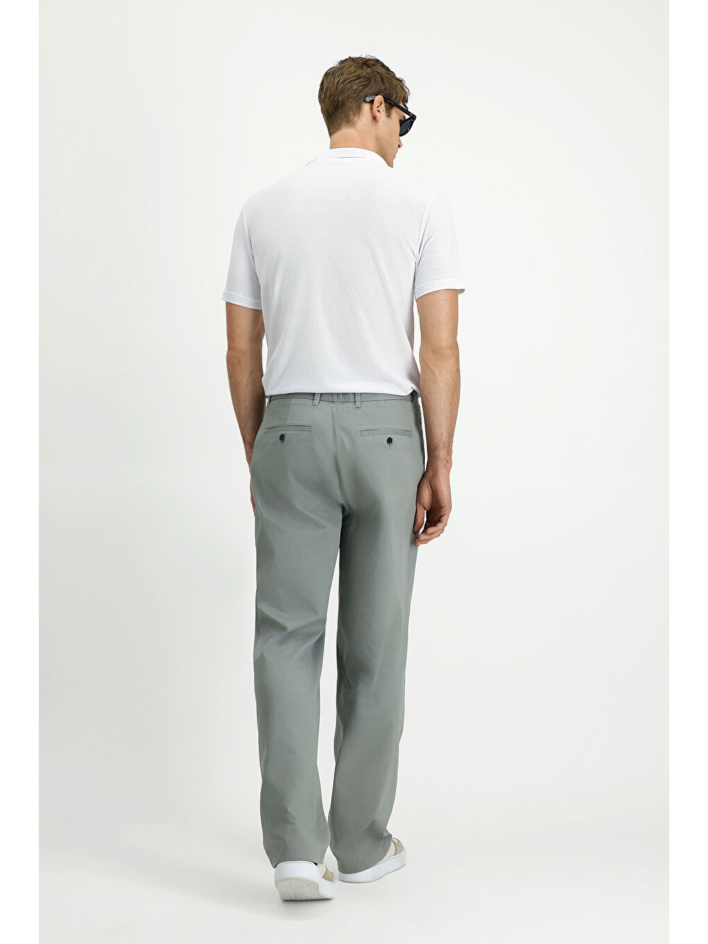 Gri Regular Fit Elastanlı Kanvas / Chino Pantolon-3
