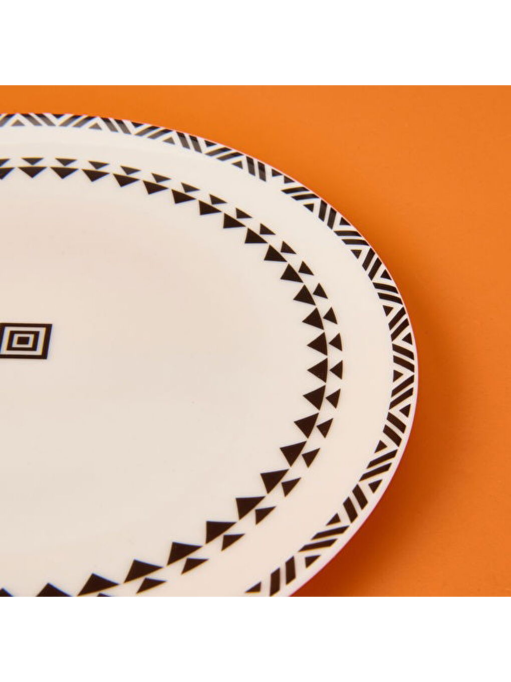 Kitchen Ethnic Pasta Tabağı - Siyah / Beyaz - 19 cm-1