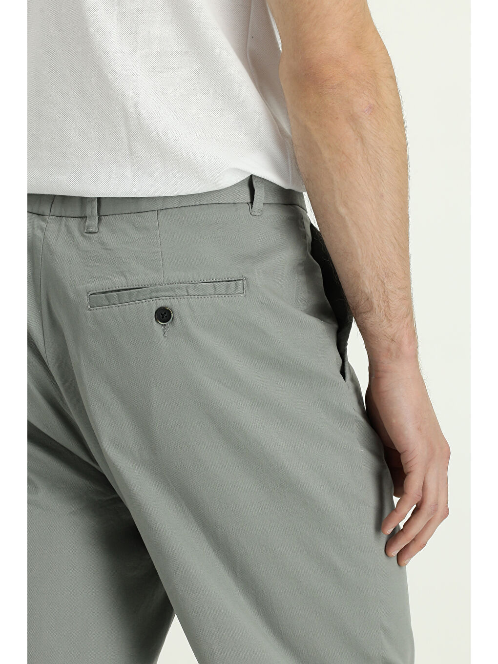 Gri Regular Fit Elastanlı Kanvas / Chino Pantolon-5