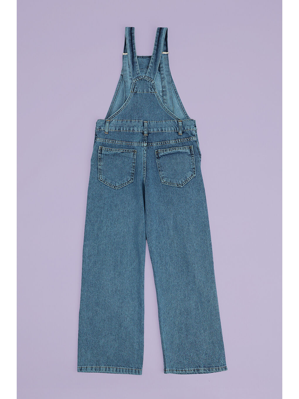 Mavi Önü Cepli Kız Çocuk Jean Salopet-1