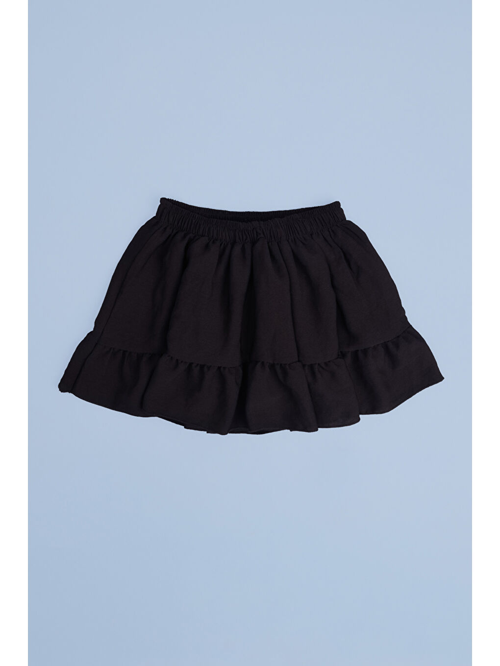 Siyah 23 Nisan Beli Lastikli Katlı Kız Çocuk Etek-1