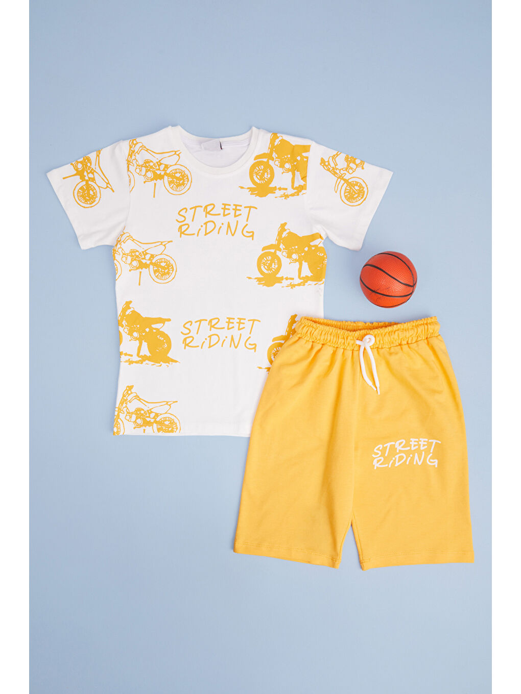 Sarı Street Riding Baskılı Erkek Çocuk 2 Li Takım