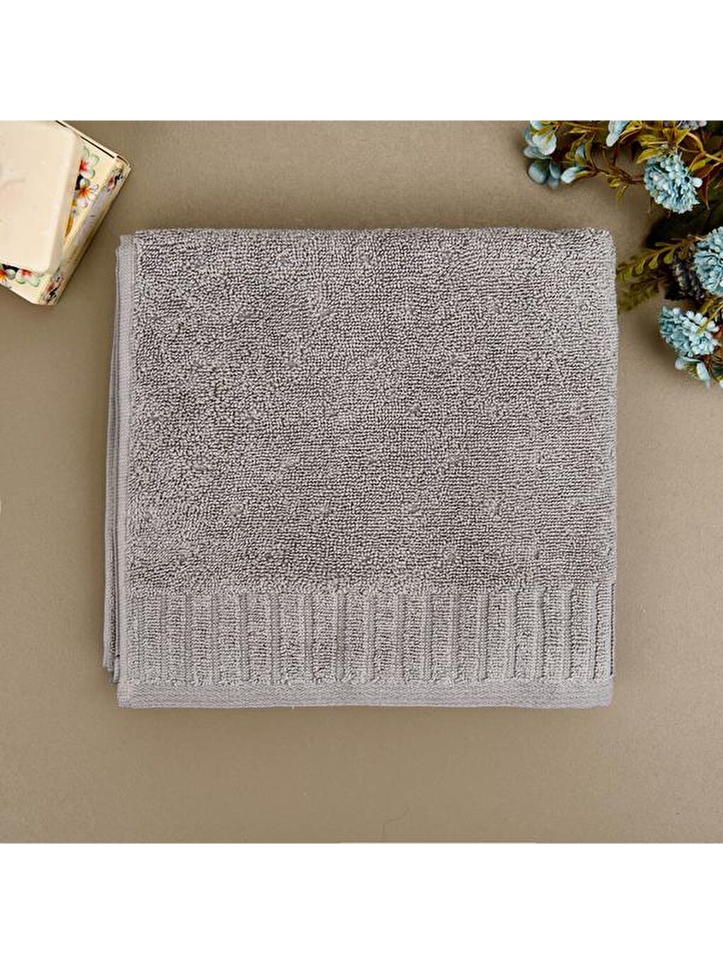 Soft Patte Yüz Havlusu - Gri - 50x90 cm