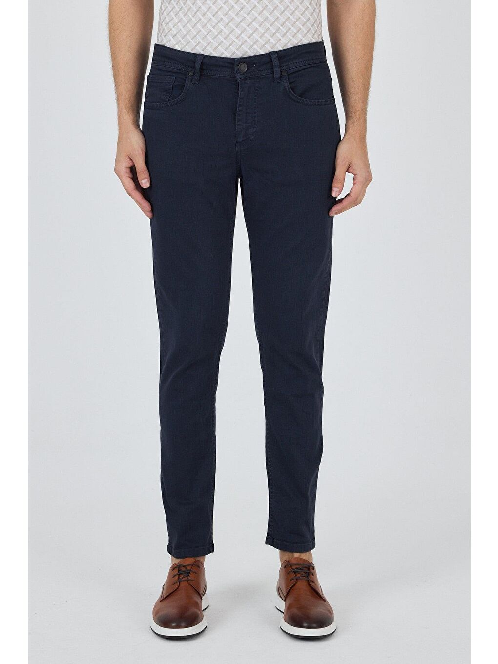 Koyu Lacivert Pamuklu 5 Cep Casual Slim Fit 5 Cep Pantolon 1003250318