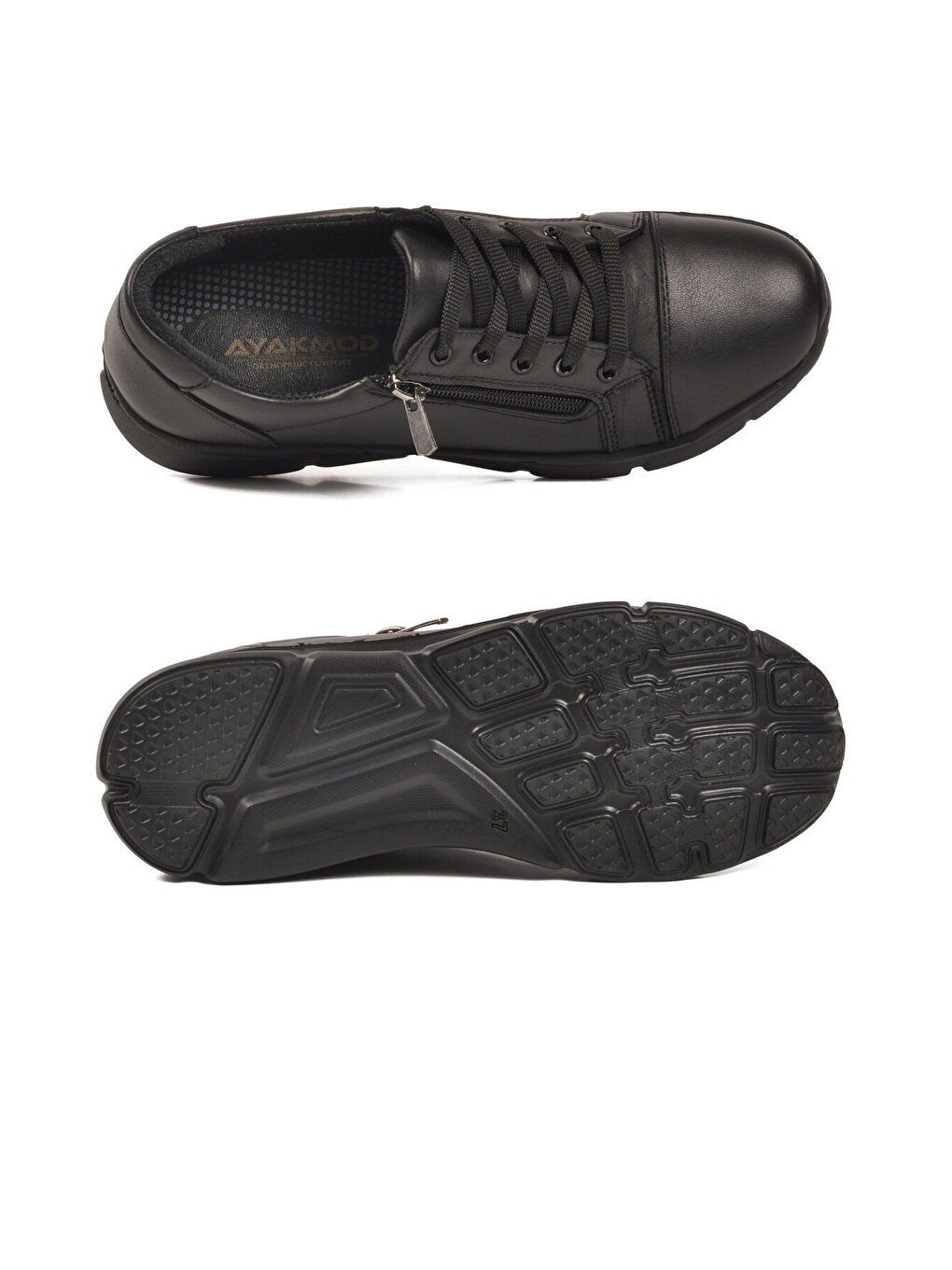 Siyah Hakiki Deri Anatomik Kadın Casual Ayakkabı 635 Z-4